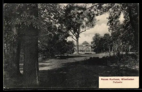 AK Wiesbaden, Neues Kurhaus, Parkseite