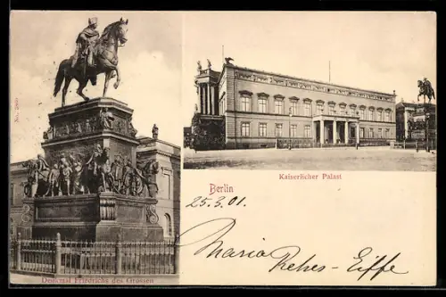 AK Berlin, Kaiserlicher Palast, Denkmal Friedrichs des Grossen