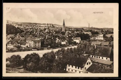 AK Kempten, Teilansicht mit Kirche
