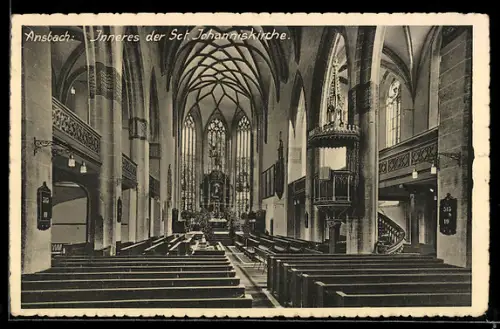 AK Ansbach, Inneres der Sct. Johanniskirche