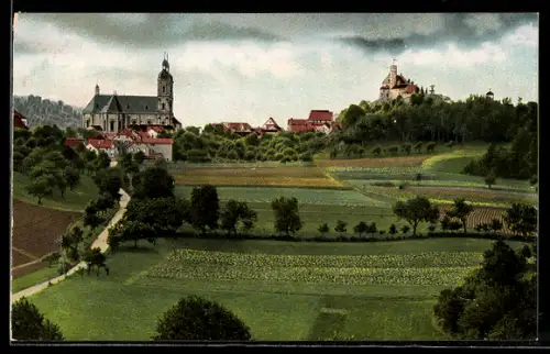 AK Gössweinstein /Fränk. Schweiz, Ortspartie mit Kirche