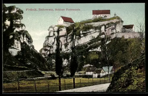 AK Pottenstein /Fränkische Schweiz, Blick auf das Schloss