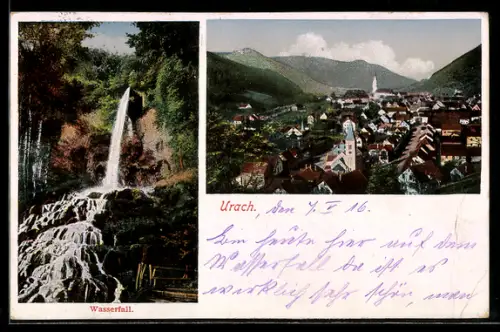 AK Urach, Gesamtansicht, Wasserfall