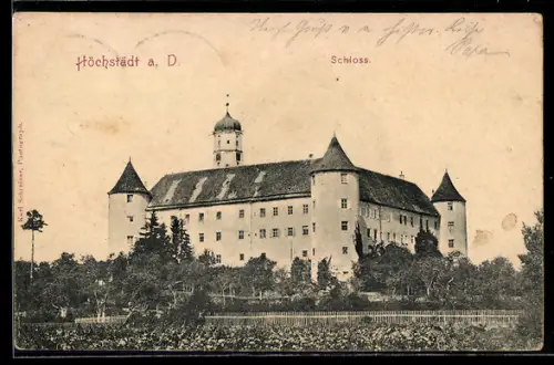 AK Höchstädt, Schlossansicht vom Garten aus
