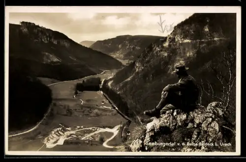 AK Bad Urach, Blick ins Seeburgertal von der Ruine Baldeck