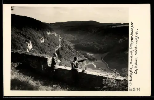 Foto-AK Bad Urach, Rudolf Fehrenbacher auf Hohen Wittlingen