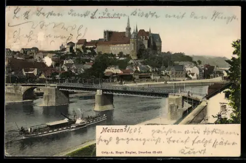 AK Meissen, Blick auf die Kgl. Albrechtsburg