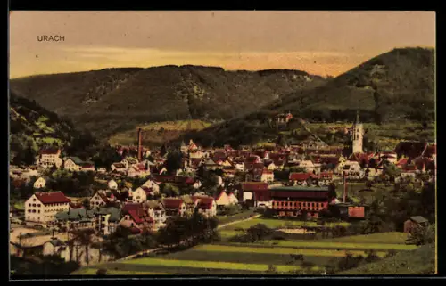 AK Urach, Totalansicht von einem Berg aus