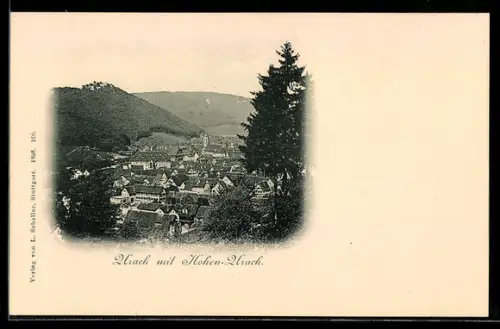 AK Urach, Teilansicht mit Hohen-Urach
