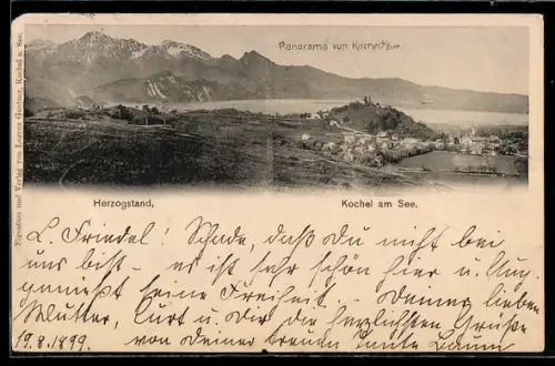 AK Kochel am See, Ortspanorama, Herzogstand
