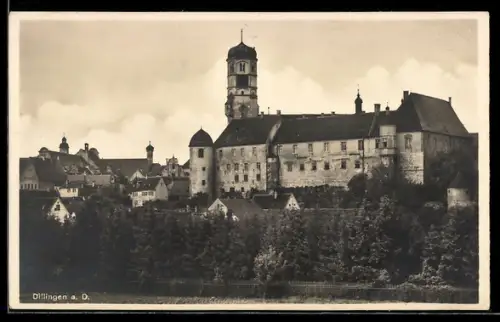 AK Dillingen a. D., Teilansicht mit Schloss