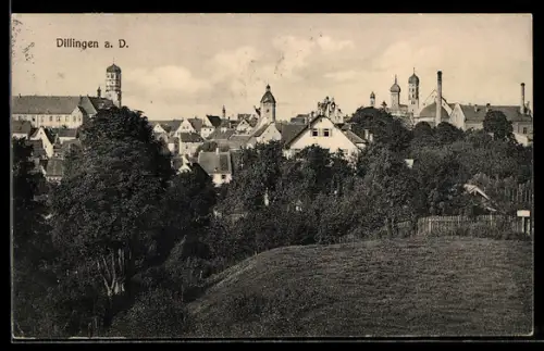 AK Dillingen a. D., Stadtansicht mit Türmen