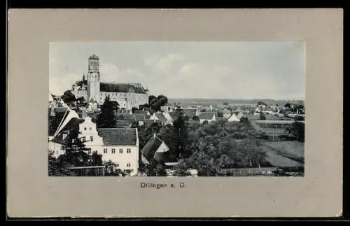 AK Dillingen a. D., Stadtansicht mit Schloss und Kirche