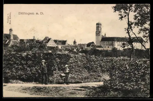 AK Dillingen a. D., Ortsansicht mit Schloss