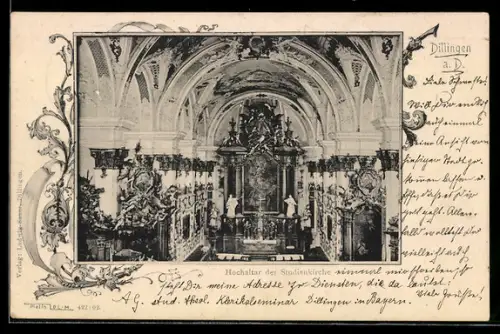 AK Dillingen a. D., Hochaltar der Studienkirche