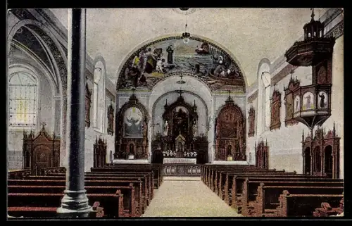 AK Dillingen a. D., Kapuzinerkirche, Innenansicht