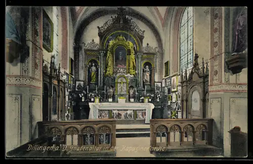 AK Dillingen a. D., Kapuzinerkirche, Gnadenaltar