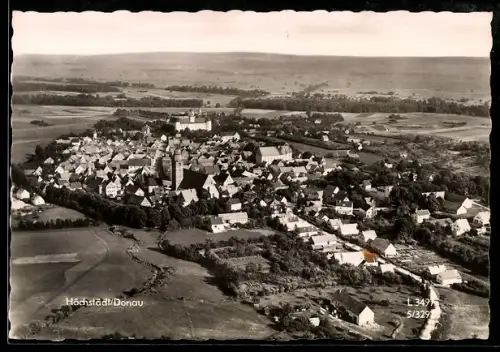 AK Höchstädt /Donau, Gesamtansicht mit Schloss und Kirche