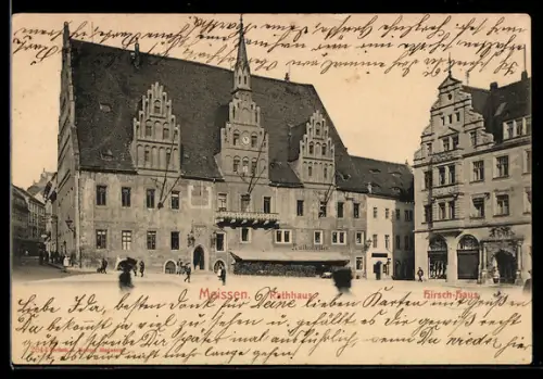 AK Meissen, Rathaus, Hirsch-Haus