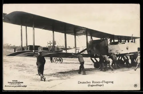 Foto-AK Sanke Nr. 1039: Deutsches Riesen-Flugzeug, Englandflieger