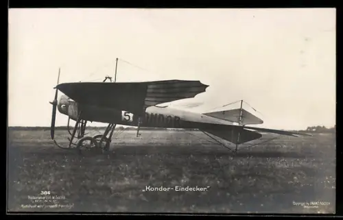 Foto-AK Sanke Nr. 386: Flugzeug Kondor-Eindecker