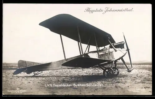 Foto-AK Sanke Nr. 187: L.V.G. Doppeldecker System Schneider