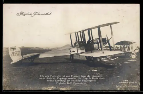 Foto-AK Sanke Nr. 284: Erbeutete Flugzeuge - Englischer Be E Doppeldecker