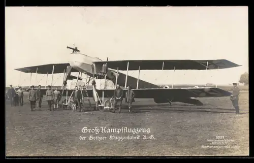 AK Sanke Nr. 1021, Grosses Kampfflugzeug der Gothaer Waggonfabrik