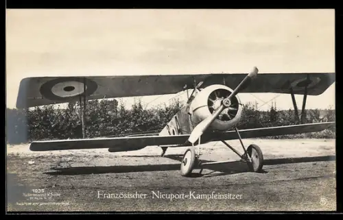 Foto-AK Sanke Nr. 1035: Flugzeug, Französischer Nieuport-Kampfeinsitzer
