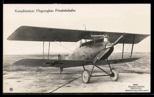 Foto-AK Sanke Nr. 1041, Kampfeinsitzer, Flugzeugbau Friedrichshafen