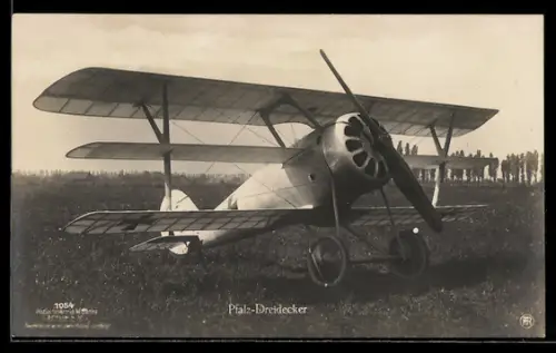 Foto-AK Sanke Nr. 1054: Pfalz-Dreidecker mit Eisernen Kreuz