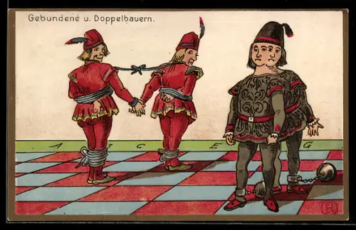 AK Doppelbauer und Bauernkette in einem Schachspiel