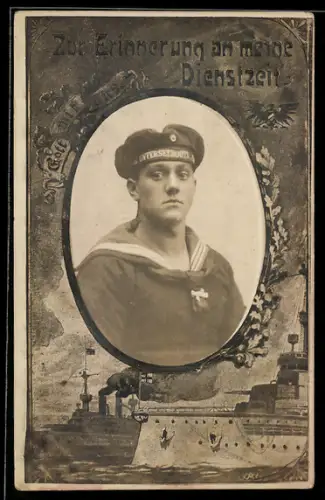 AK Matrose eines U-Boots in Uniform, Kriegsschiffe