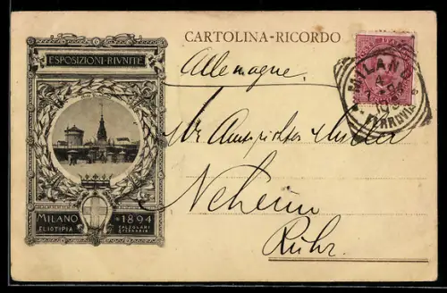 Vorläufer-AK Milano, Esposizione Rivnite 1894, Arte Grafiche