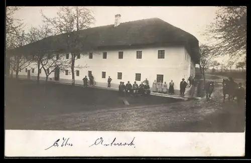 Foto-AK Sipbachzell, Leombach, Anwohner vor einem Gebäude