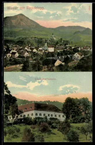 AK Weyer, Panorama mit Rapoldegg, Schloss Graf Türckheim