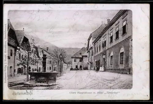 AK Rottenmann, Obere Hauptstrasse mit Hotel Tirolerhof