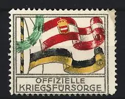 Reklamemarke Offizielle Kriegsfürsorge, Flaggen Österreich und Habsburg