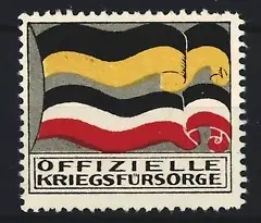 Reklamemarke Offizielle Kriegsfürsorge, Flaggenmotive Deutschland und Habsburg