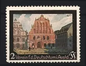 Reklamemarke Riga, Verein f. d. Deutschtum i. Ausland, Schwarzhäupterhaus