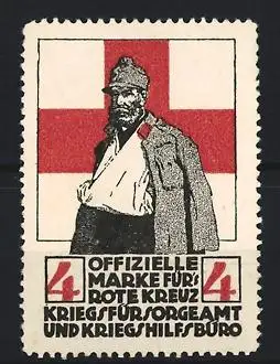 Reklamemarke Offizielle Marke für Rote Kreuz, Kriegsfürsorgeamt, Rotes Kreuz Symbol