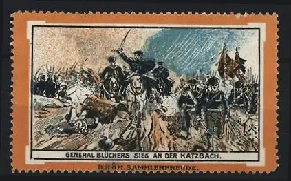 Reklamemarke General Blüchers Sieg an der Katzbach, Schlachtszene