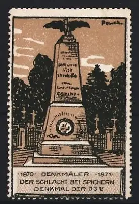 Reklamemarke Spichern, Denkmäler der Schlacht bei Spichern 1870-1871, Denkmal der 53er