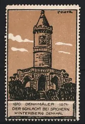 Reklamemarke Spichern, Denkmäler der Schlacht bei Spichern 6.8.1870, Winterberg Denkmal