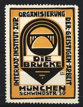 Reklamemarke München, Internationales Institut zur Organisierung der geistigen Arbeit, Schwindstr. 30