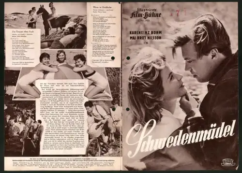 Filmprogramm IFB Nr. 2973, Schwedenmädel, Karlheinz Böhm, Maj-Britt Nillson, Regie Thomas Engel