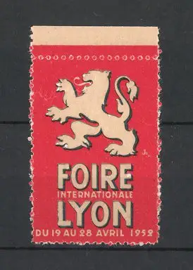 Reklamemarke Lyon, Foire Internationale 1952, Löwe