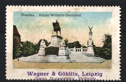 Reklamemarke Breslau, Kaiser-Wilhelm-Denkmal, Reiterstandbild