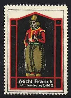 Reklamemarke Aecht Franck, Trachten-Serie, Bild 2, Trachtenfigur
