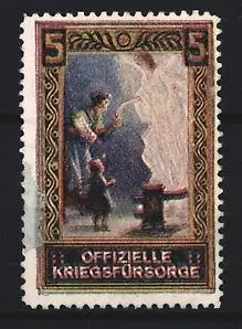 Reklamemarke Offizielle Kriegsfürsorge, Engelmotiv